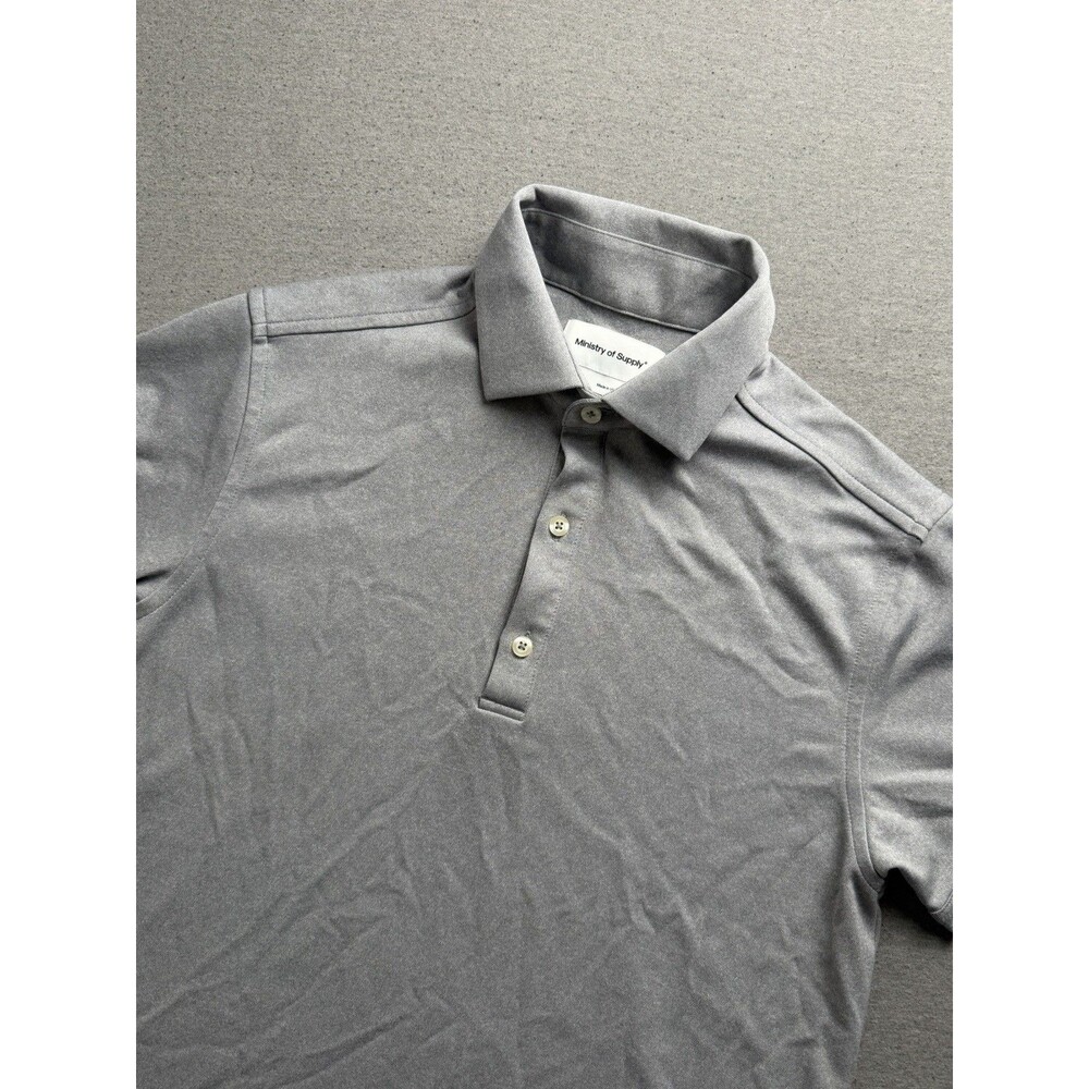 Ministry of Supply Shirt Mens S Gray Polo Performance Golf Stretch Casual